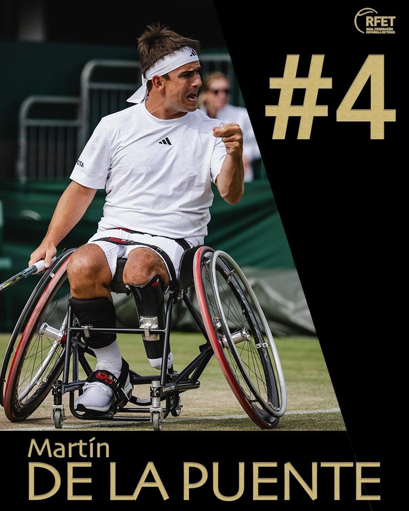 Extraordinario logro: Número 4 del ranking Mundial de tenis en silla